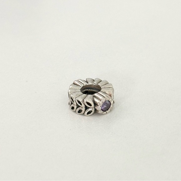 Pandora Purple CZ Sparkling Forest Rare Retired Spacer Bead Charm - Picture 3 of 6